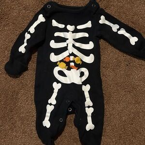 Carter's Black Skeleton Print Kids Footie